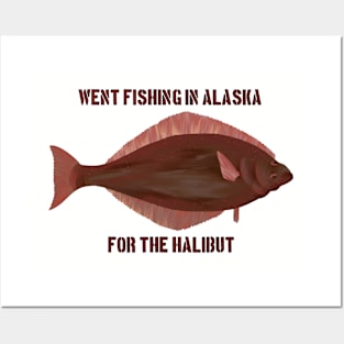 Halibut Fishing Pun Posters and Art